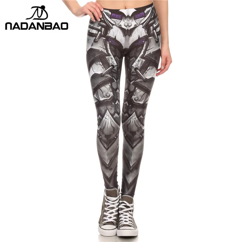 NADANBAO MECHA CosPlay Women Anime ROBOT Comic Cartoon Printed Elastic Ankle Pants Sporting Fitness Leggins