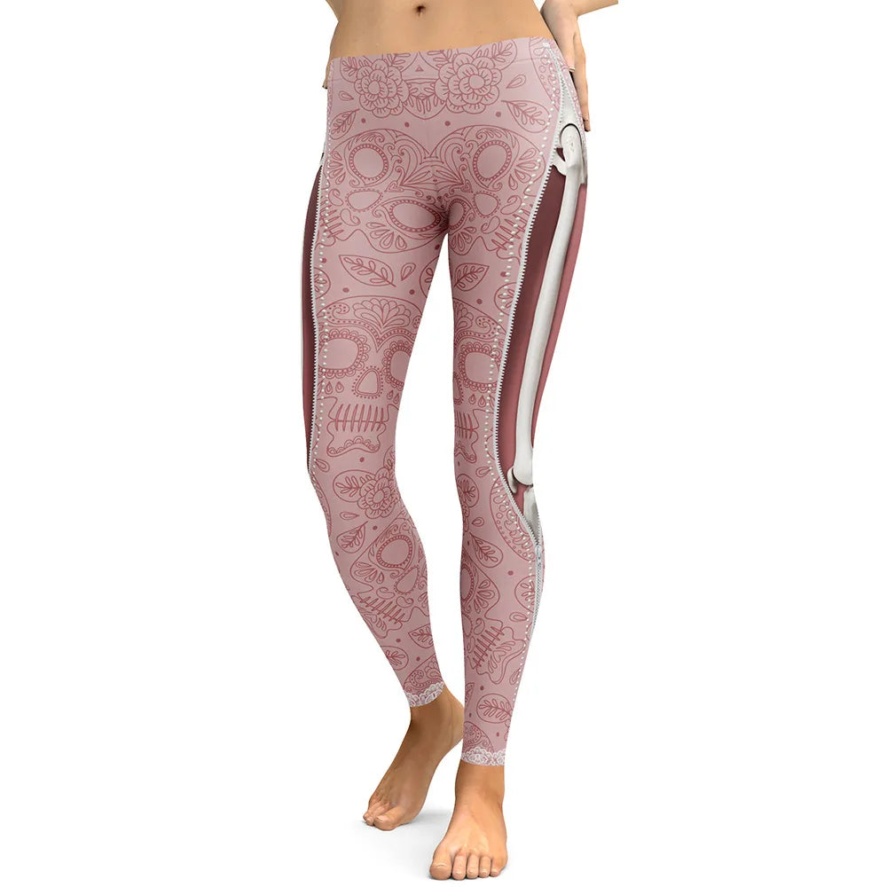 NADANBAO New Arrival Leggings Women Skull Head 3D Printed Camouflage Legging Workout Leggins Slim Elastic Pants Legins