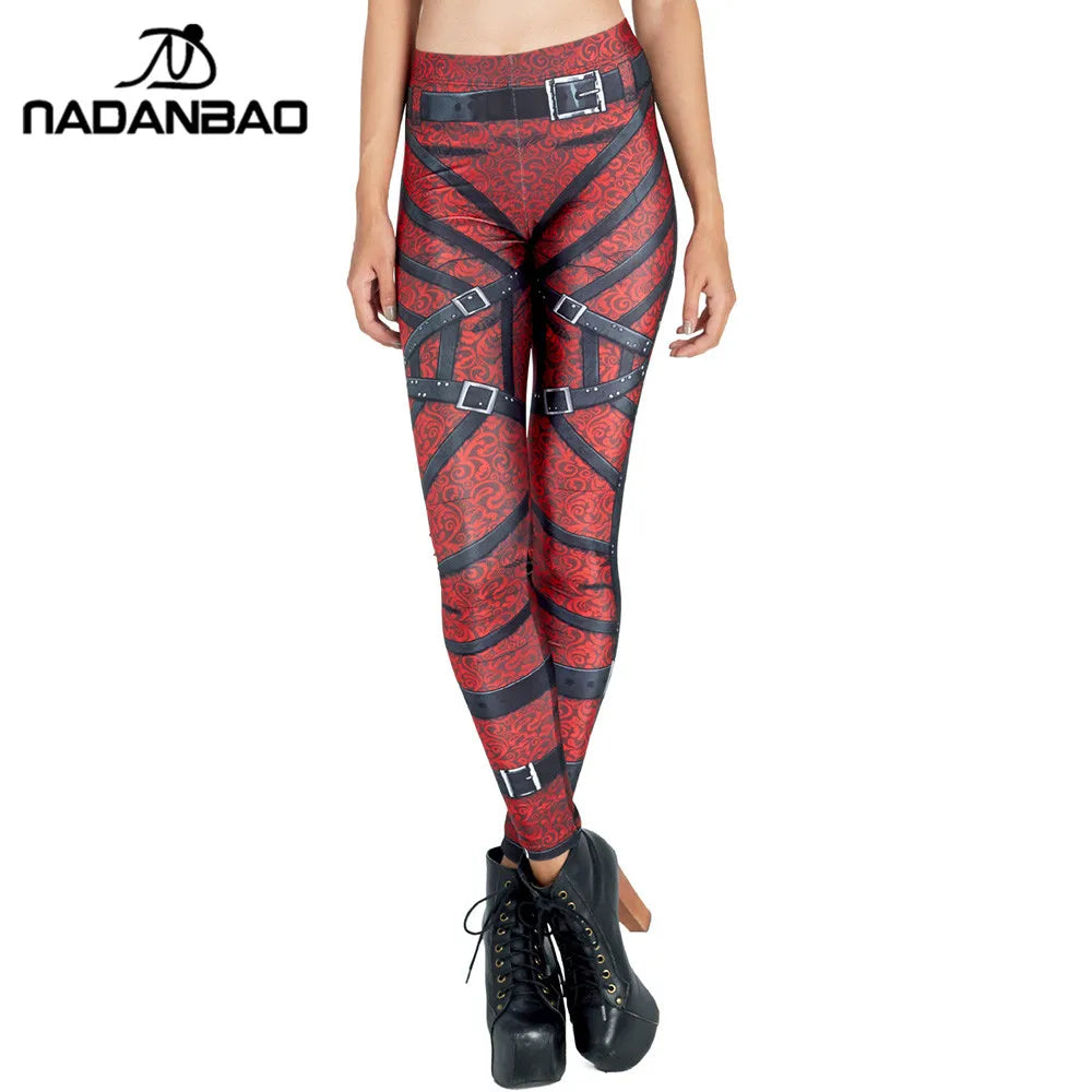 NADANBAO MECHA CosPlay Women Anime ROBOT Comic Cartoon Printed Elastic Ankle Pants Sporting Fitness Leggins