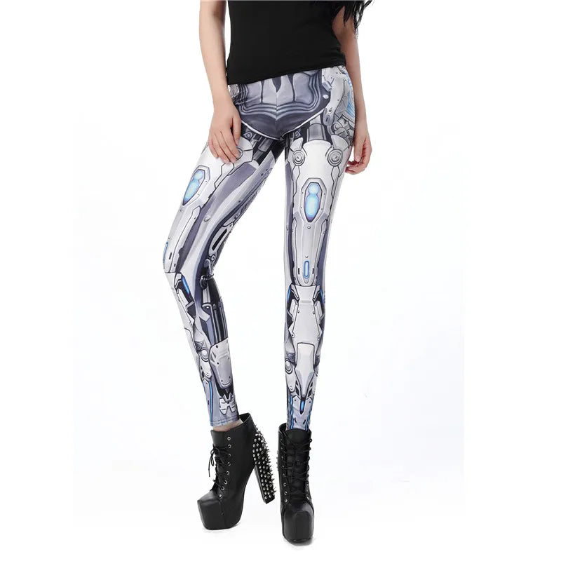 NADANBAO MECHA CosPlay Women Anime ROBOT Comic Cartoon Printed Elastic Ankle Pants Sporting Fitness Leggins