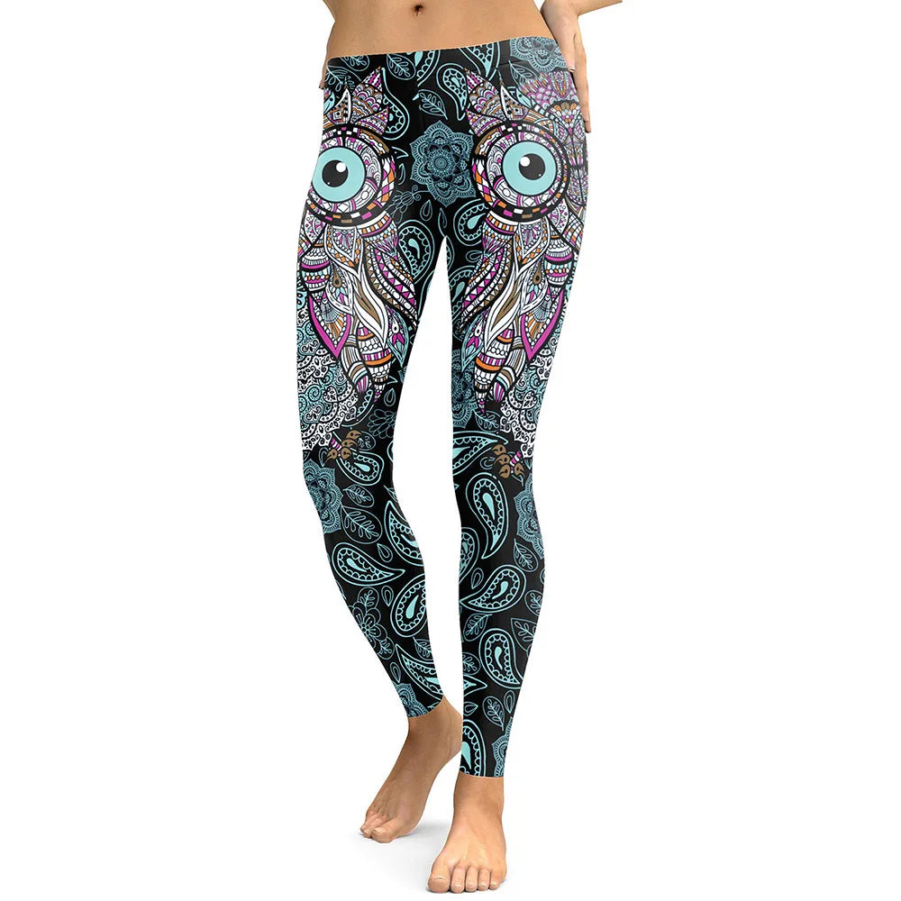 NADANBAO New Arrival Leggings Women Skull Head 3D Printed Camouflage Legging Workout Leggins Slim Elastic Pants Legins