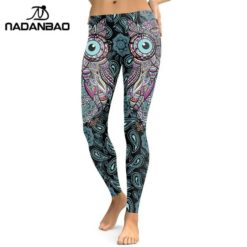 NADANBAO New Arrival Leggings Women Skull Head 3D Printed Camouflage Legging Workout Leggins Slim Elastic Pants Legins