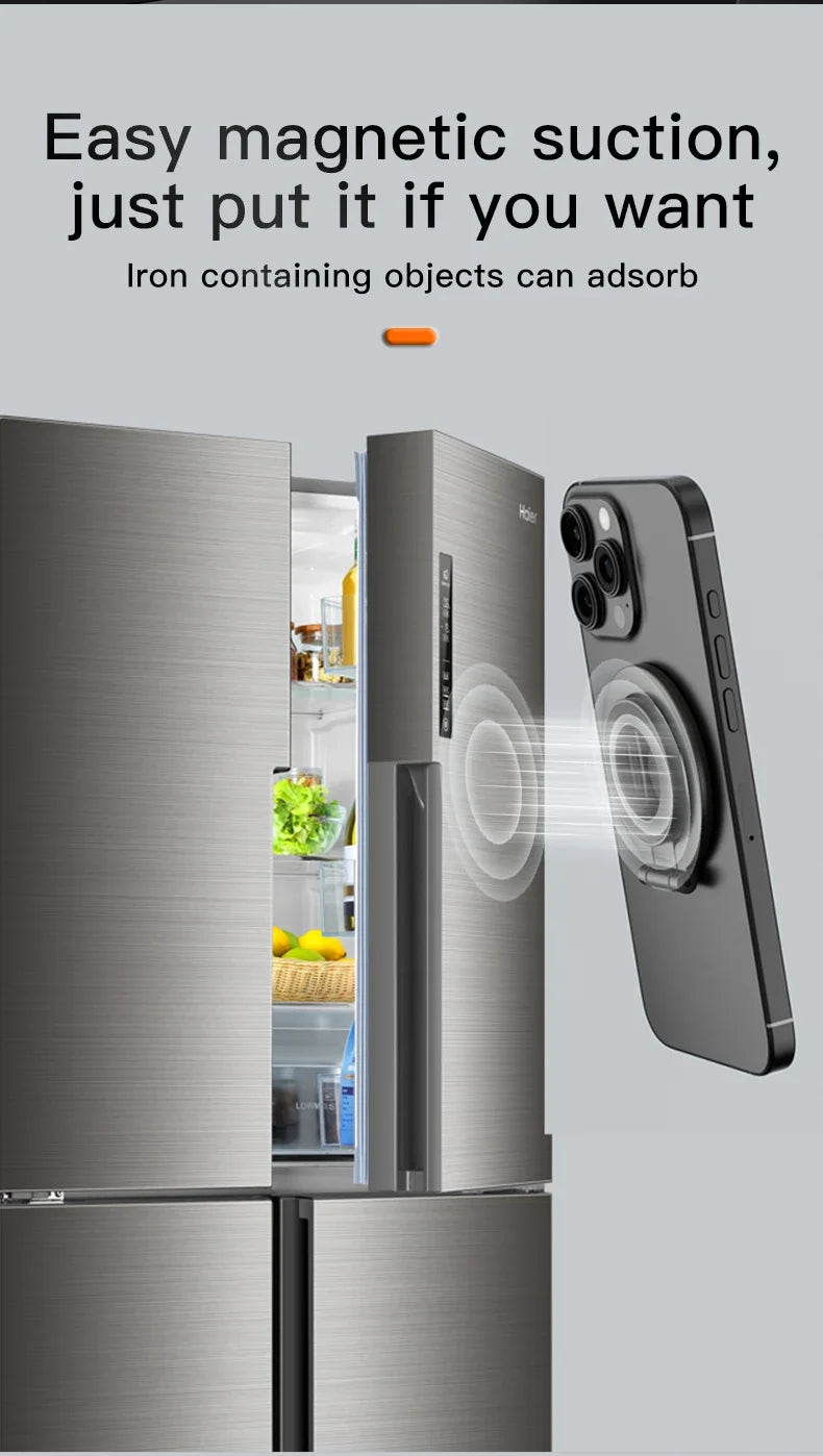 Double-Sided Holder Foldable 360° Rotating Stand with Strong Magnet & Finger Grip Suppor