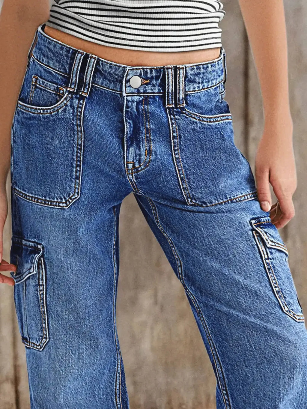 Women's Jeans Work Pants - Multi-Pocket Straight Leg Jeans for Ultimate Comfort and Style