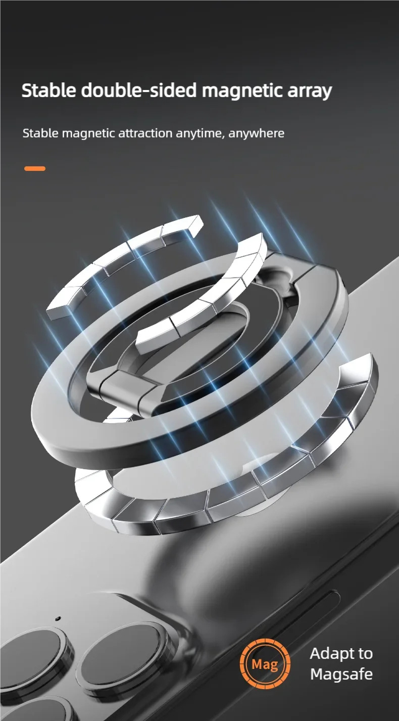 For MagSafe Double Sided Magnetic Phone Ring Holder for iPhone 15 Cellphones Stand Phone Accessories Support Telephone Grip Tok