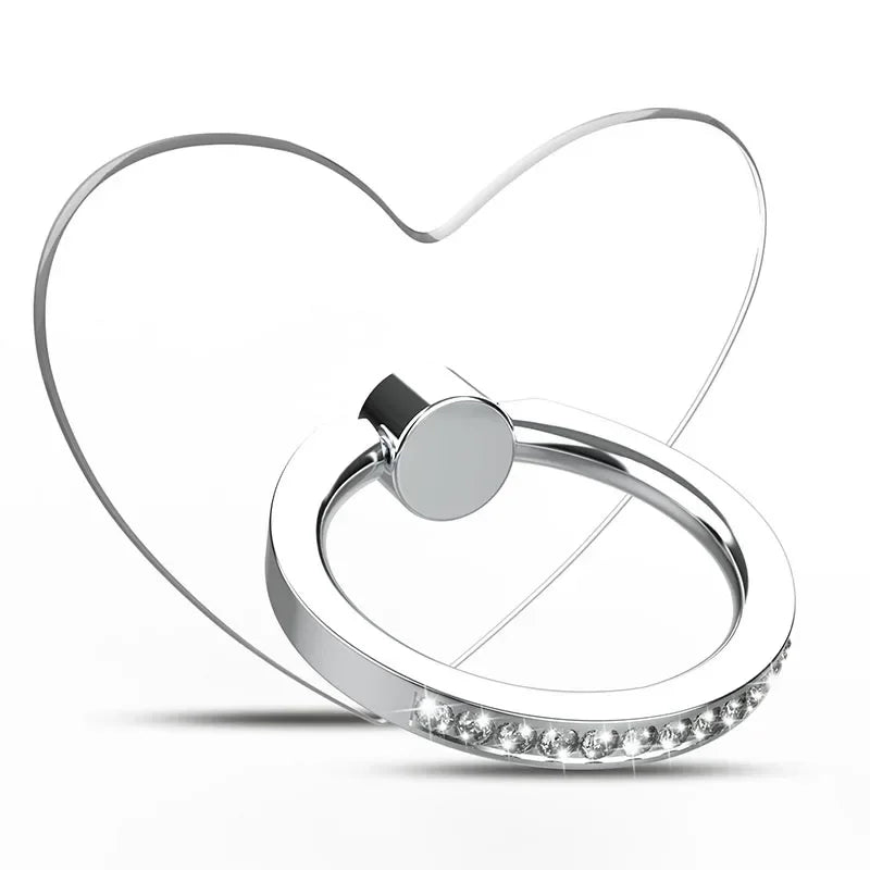 Diamond Cell Phone Ring Holder Stand Transparent Finger Grip Clear 360° Degree Rotation Kickstand Compatible iPhones