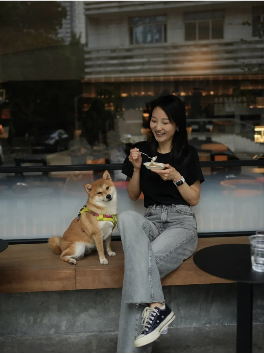 ETJ Wide-leg high-waisted jeans  women's classic everything with five pockets washed soft comfortable ultra-long jeans6045022