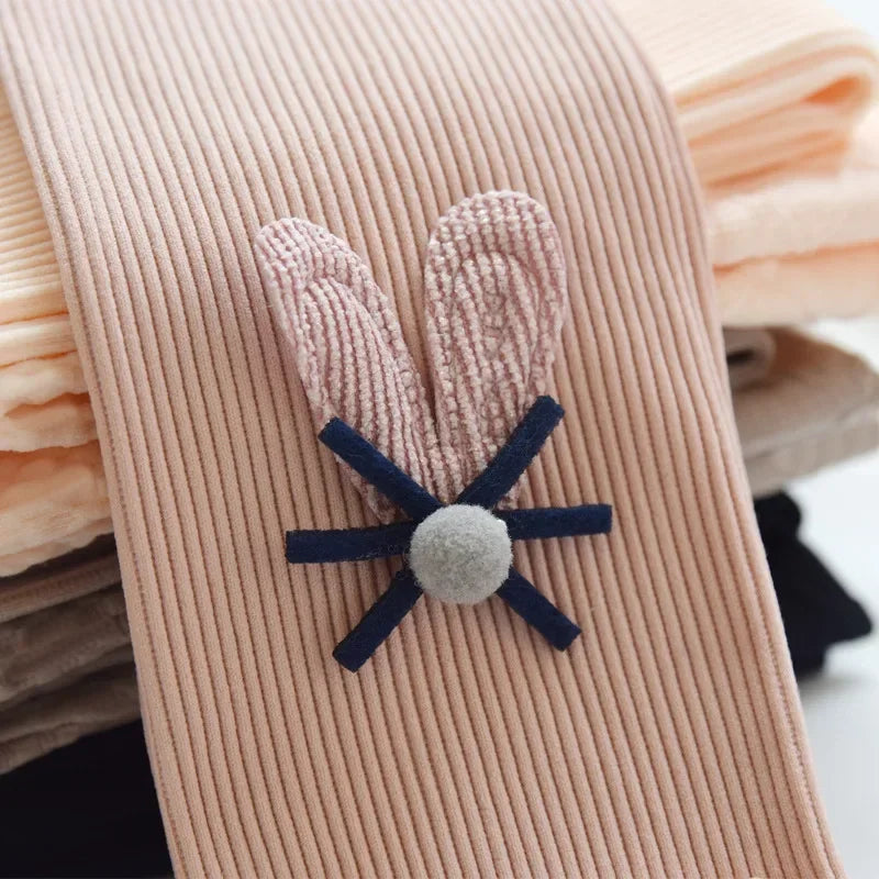 Kids Leggings Bunny Trim Slim-fit Leggings Girls Pants Kids Wears for Girls Leggings 2 To 7 Years Leggins for Kids Girl