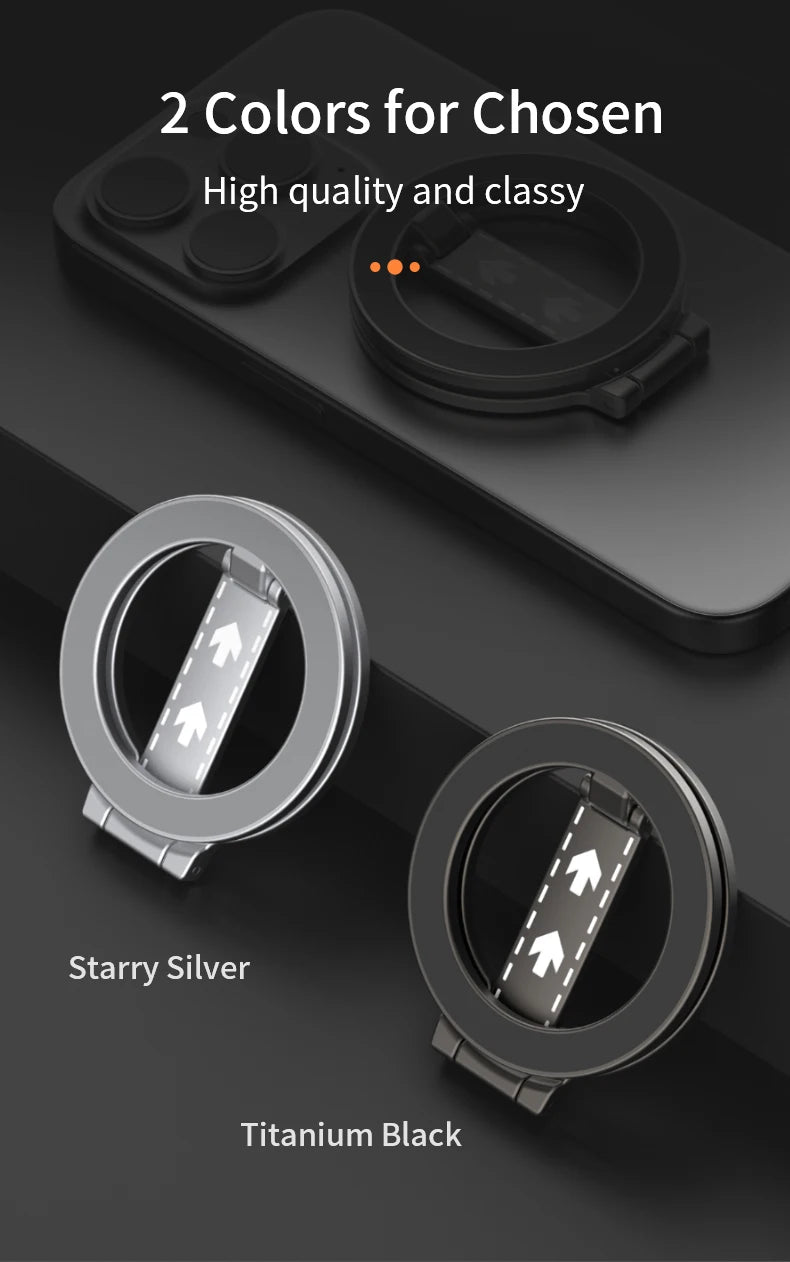 2025 Double Sided MagSafe Phone Stand Magnetic Phone Ring Holder Kickstand Magnet Grip for iPhone 15 16 Android Gym Car Holder