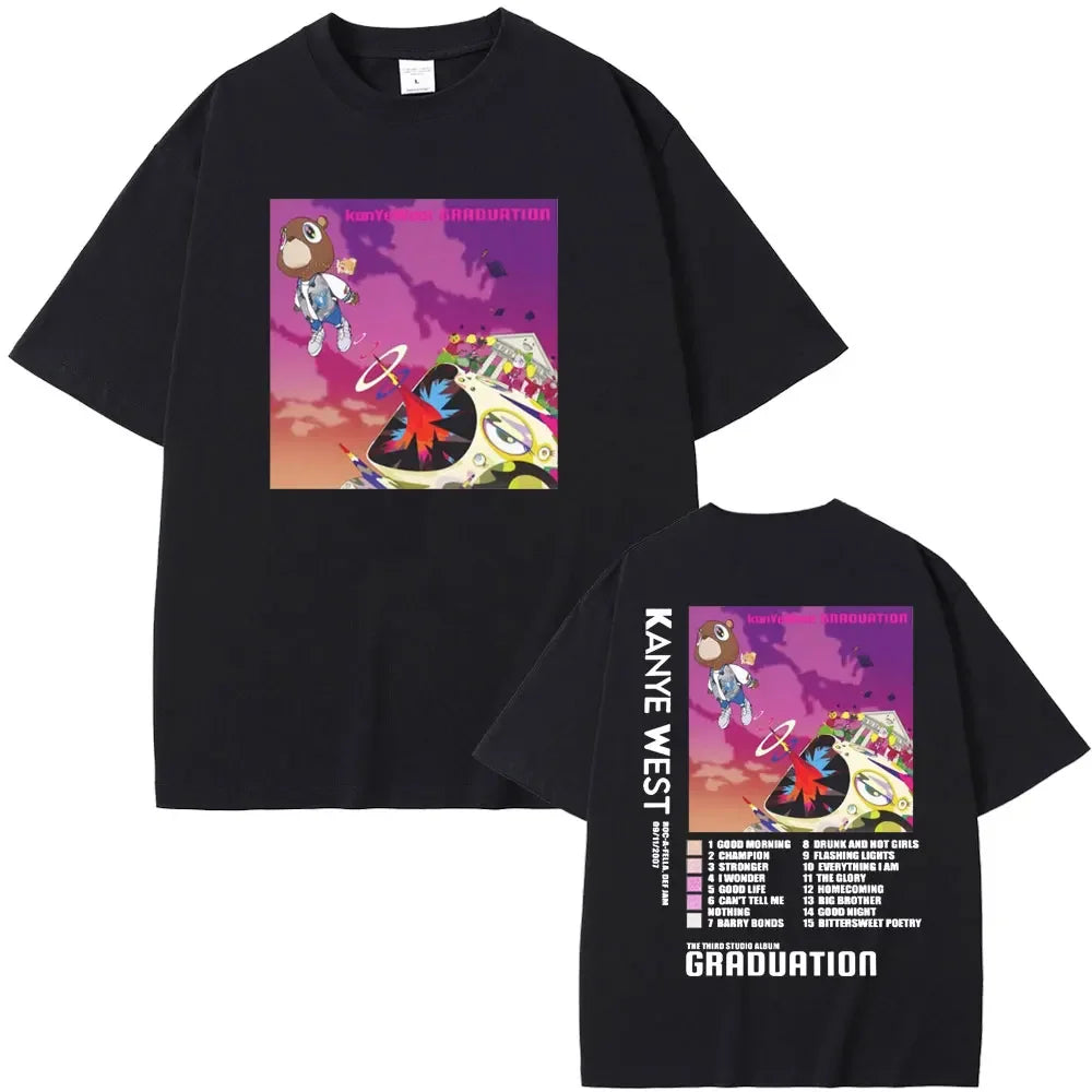 Best Famous Kanye West The College Dropout Graphics Tshirt Men Women's Hip Hop Rap Vintage T-shirts Male Casual T Shirt Tops