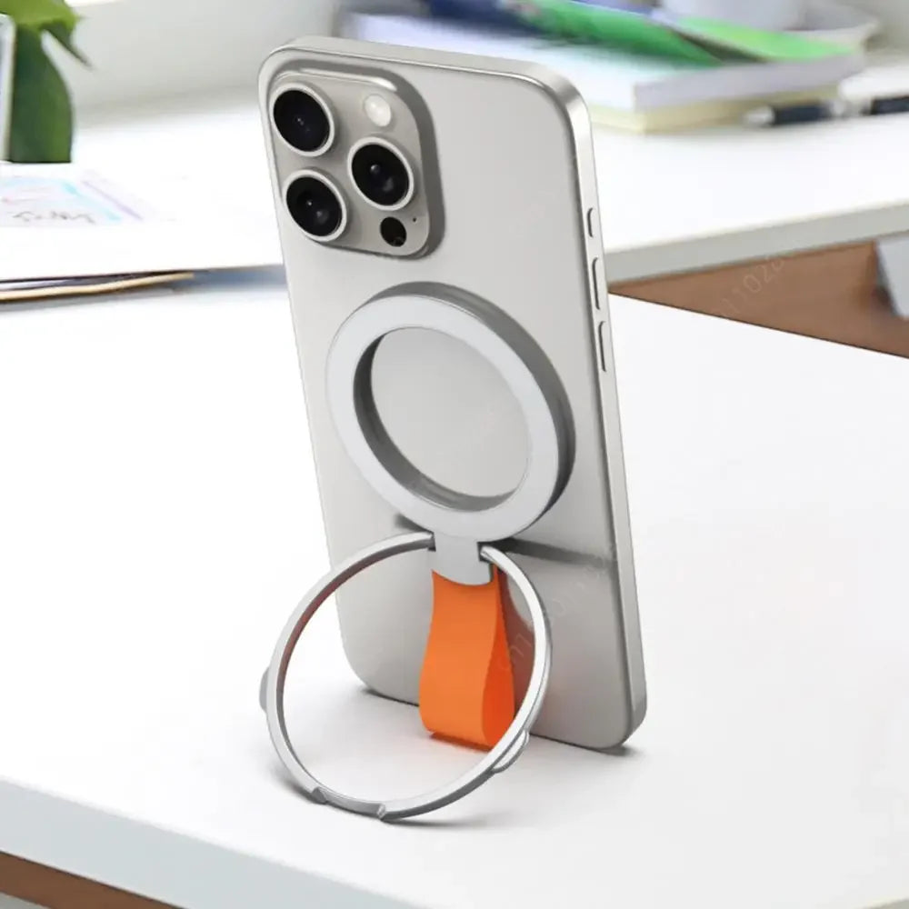 Magnetic Phone Grip Holder with Silicone Finger Loop Strap 360 Rotation Phone Ring Holder for iPhone 15 14 13 12 Pro/Max/Plus