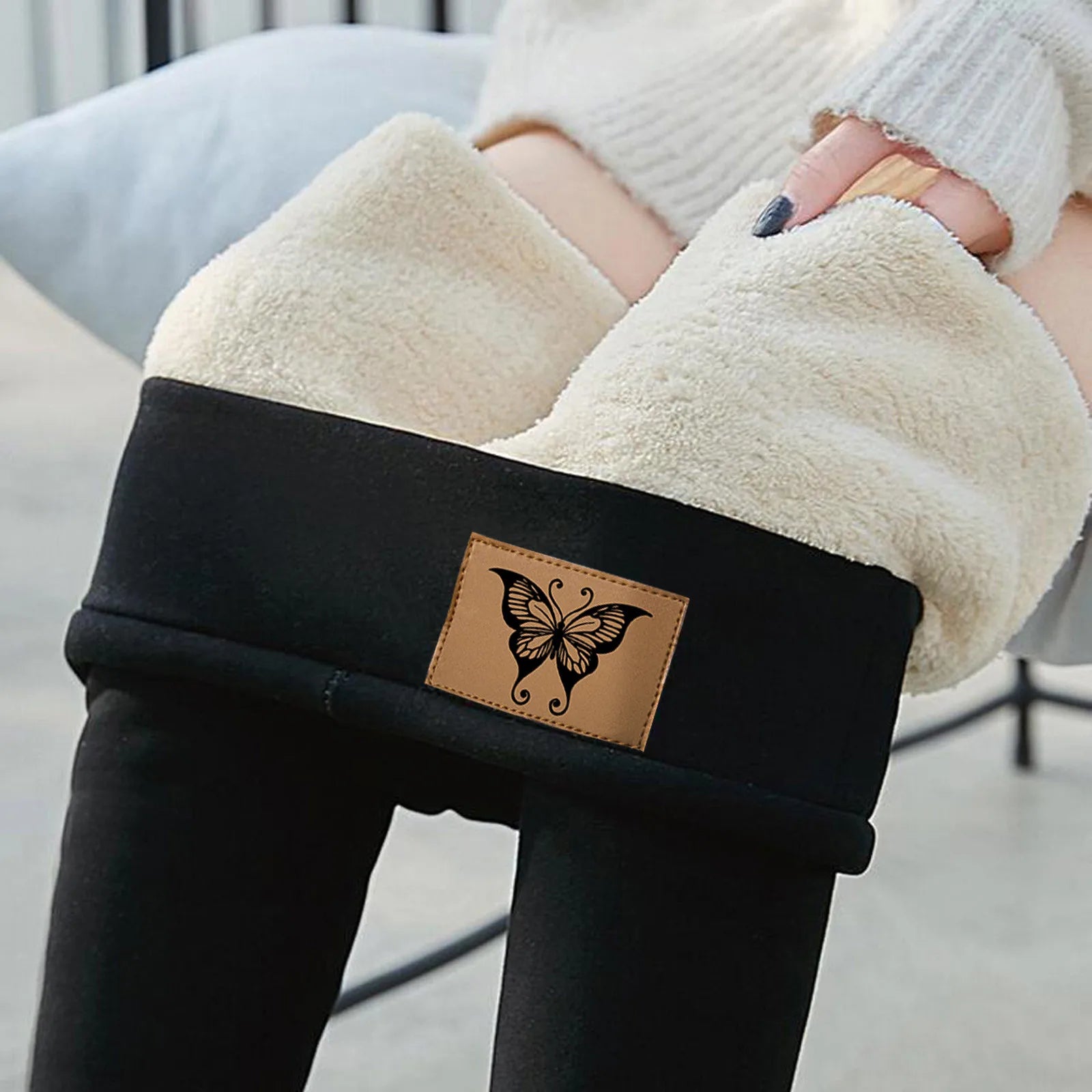 Women's Winter Fleece Leggings High Waist Velvet Keep Warm Tights Pants Solid Color Comfortable Stretchy Thermal Leggins S-3XL