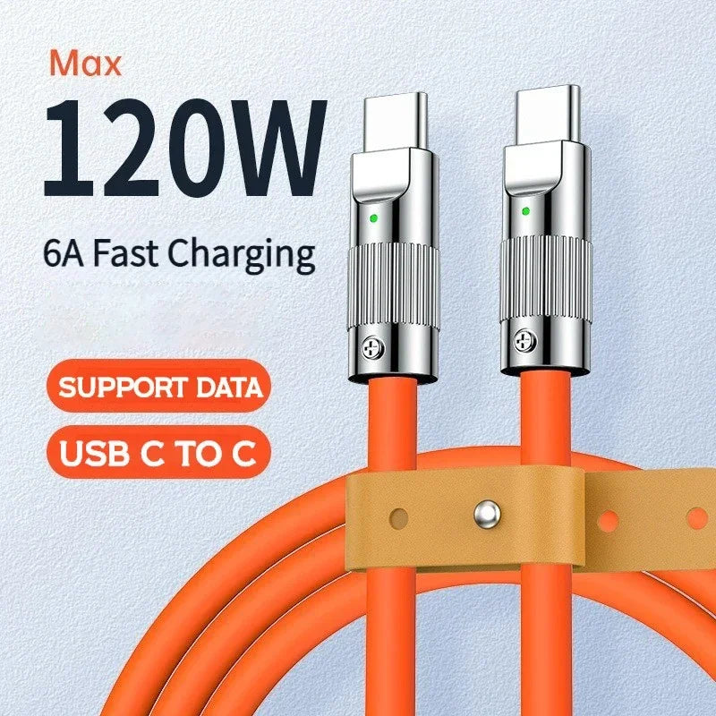 USB Type C To USB C Fast Charging Cable 1.5M USB C 120W Charger Wire Cord For iPhone 14 Pro Max Samsung Xiaomi Type-C USBC Cable