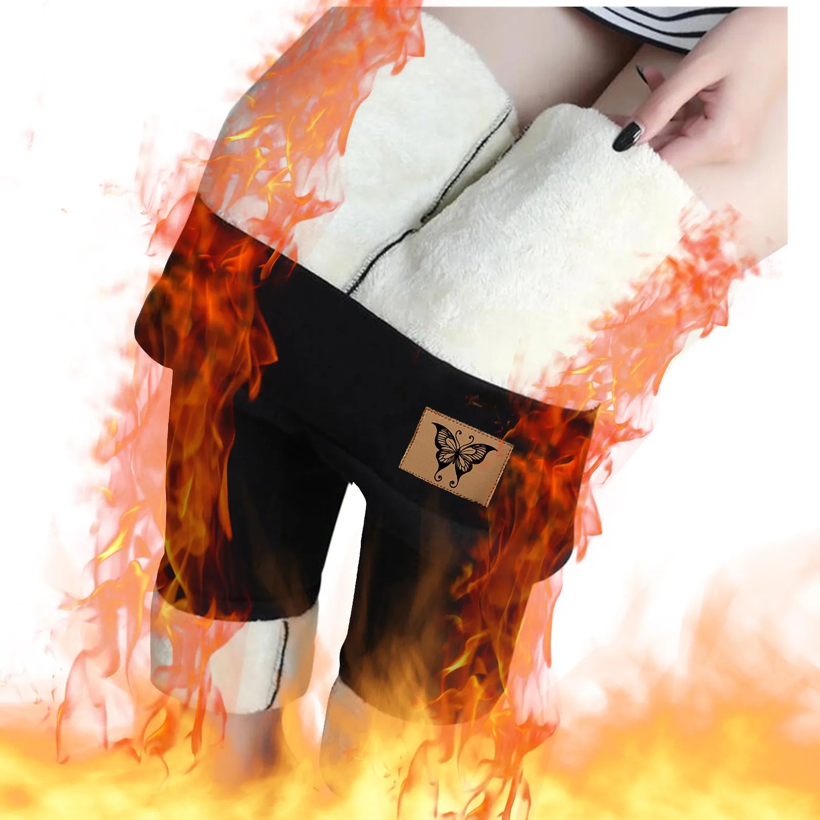 Women's Winter Fleece Leggings High Waist Velvet Keep Warm Tights Pants Solid Color Comfortable Stretchy Thermal Leggins S-3XL