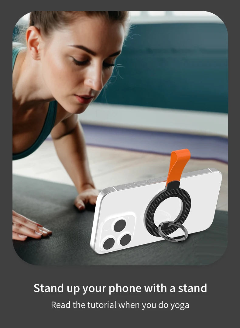 Magnetic KutumyQC Cell Phone Ring Holder Compatible with iPhone 12 13 14 15 Series MagSafe Removable Cell Phone Grip Kickstand