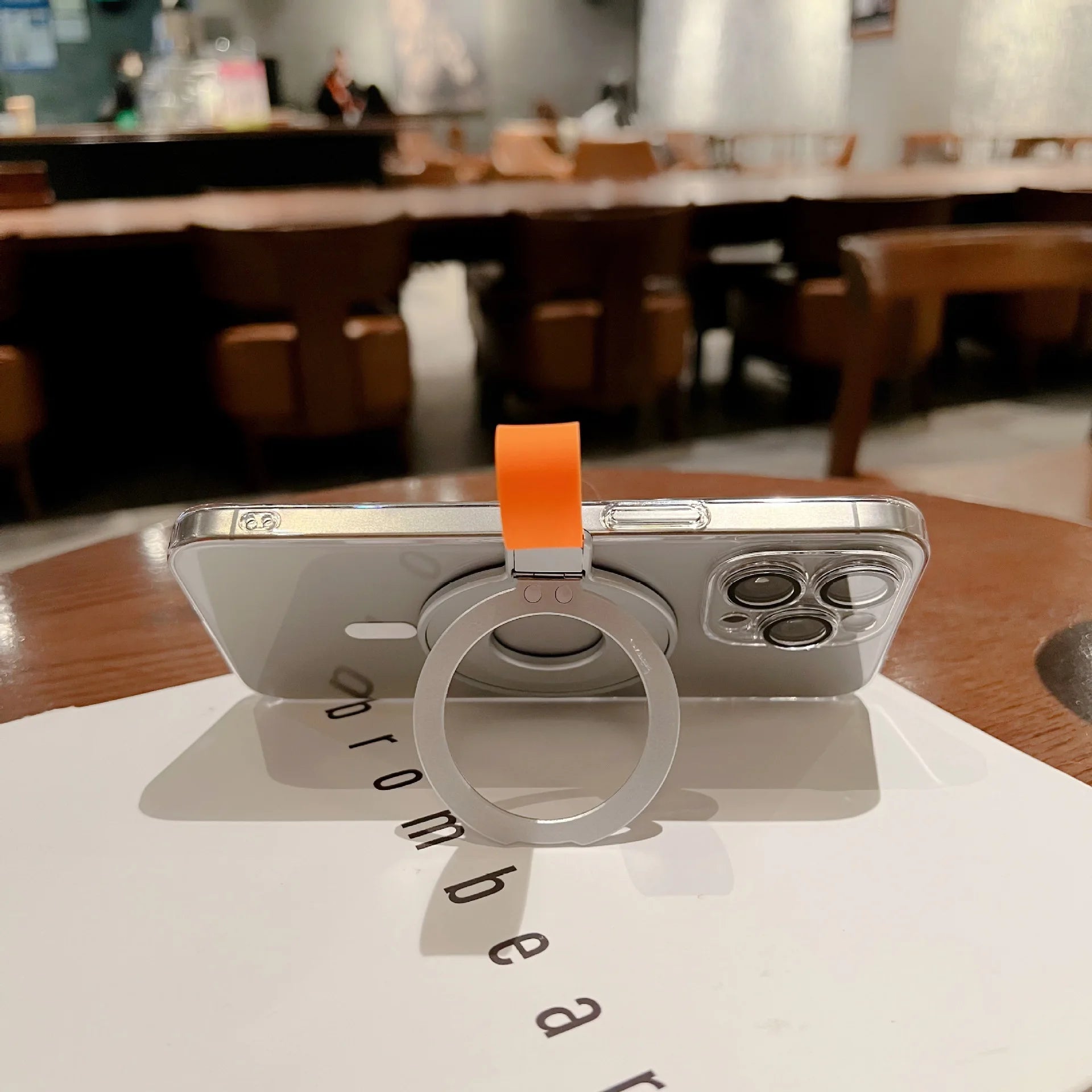 Magnetic KutumyQC Cell Phone Ring Holder Compatible with iPhone 12 13 14 15 Series MagSafe Removable Cell Phone Grip Kickstand