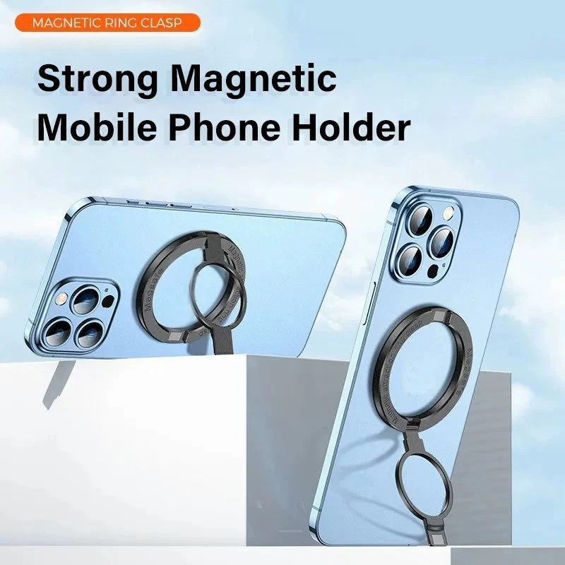 Ultra-thin Cell Phone Ring Holder Magnetic Ring Rotatable Foldable Kickstand Magnet Grip Desktop Stand for MagSafe IPhone 15 13