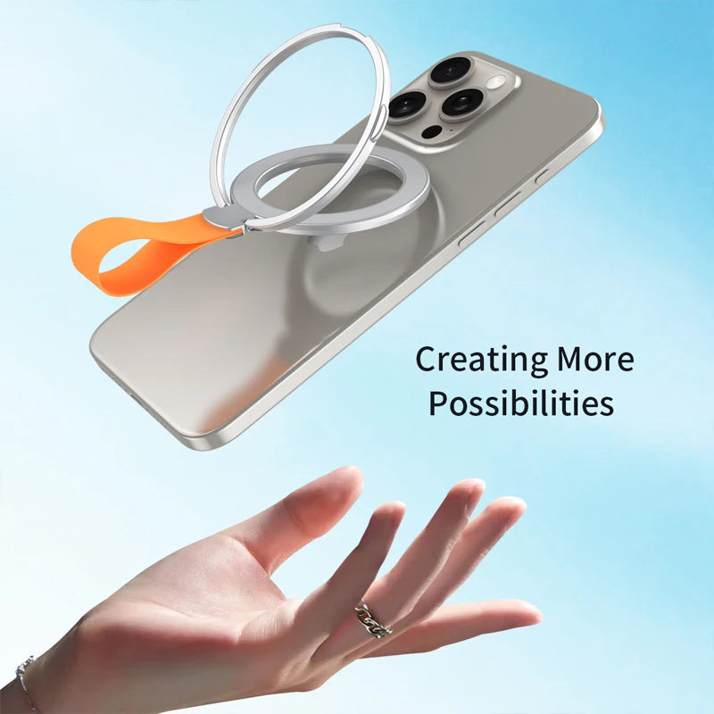 Magnetic Cell Phone Ring Holder Compatible with iPhone 12 13 14 15 Series MagSafe Removable Cell Phone Grip Kickstand