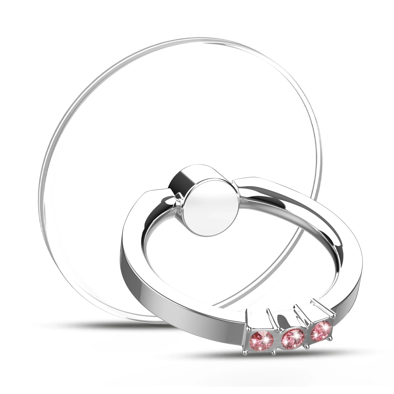 Cell Phone Ring Holder Stand Diamond Transparent Finger Grip Clear 360° Degree Rotation Kickstand Compatible iPhones