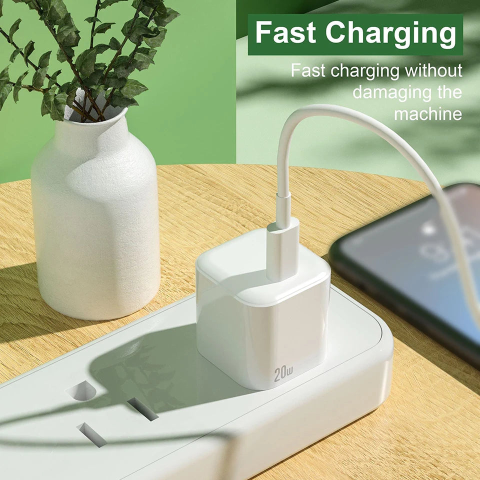 For Apple Charger PD 20W For iPhone 14 13 12 11 Pro Max USB-C Fast Charging Cable X XS XR 7 8 Plus SE Phone Accessories