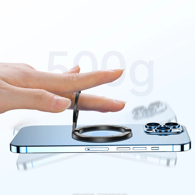 Ultra-thin Cell Phone Ring Holder Magnetic Ring Rotatable Foldable Kickstand Magnet Grip Desktop Stand for MagSafe IPhone 15 13