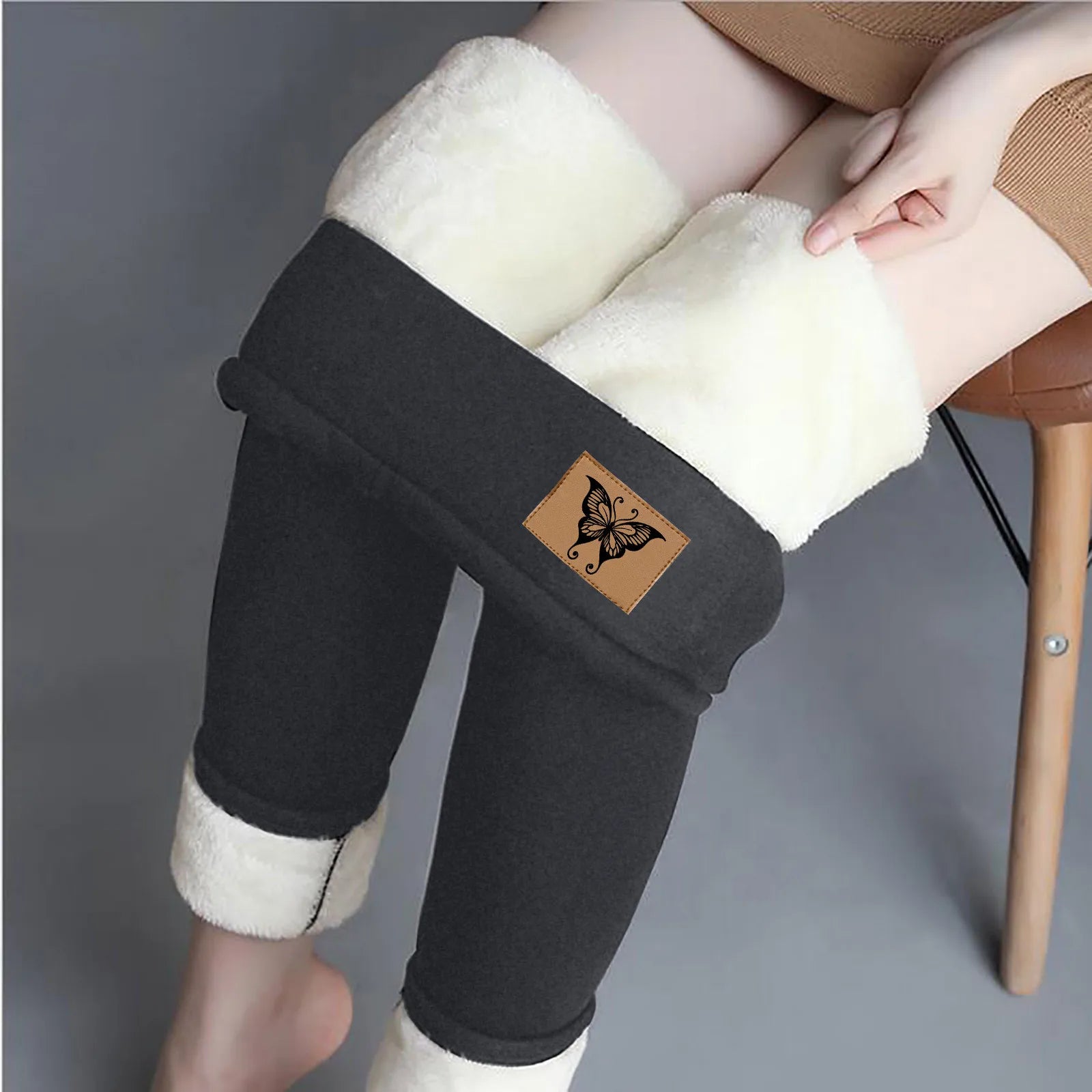 Women's Winter Fleece Leggings High Waist Velvet Keep Warm Tights Pants Solid Color Comfortable Stretchy Thermal Leggins S-3XL