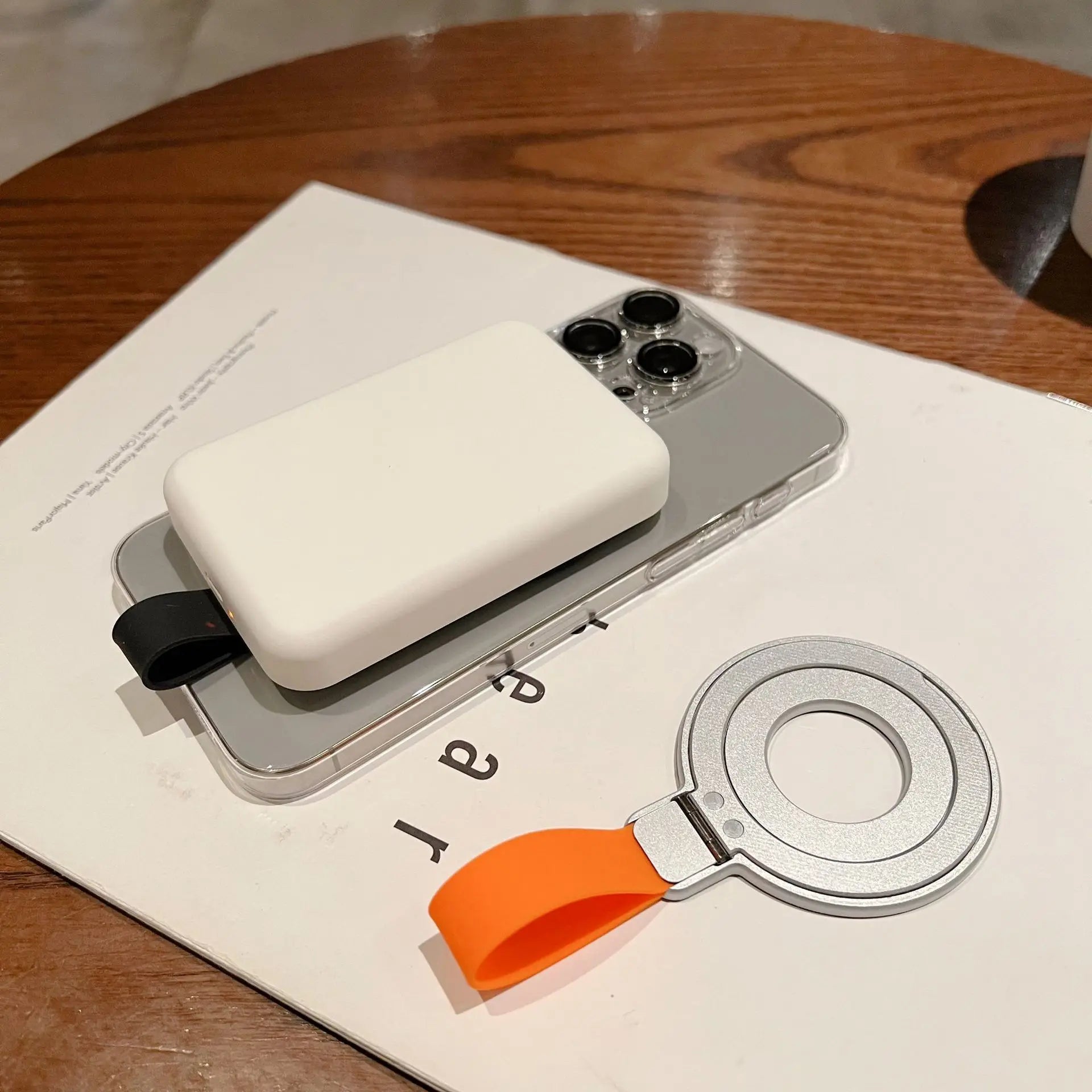 Magnetic KutumyQC Cell Phone Ring Holder Compatible with iPhone 12 13 14 15 Series MagSafe Removable Cell Phone Grip Kickstand