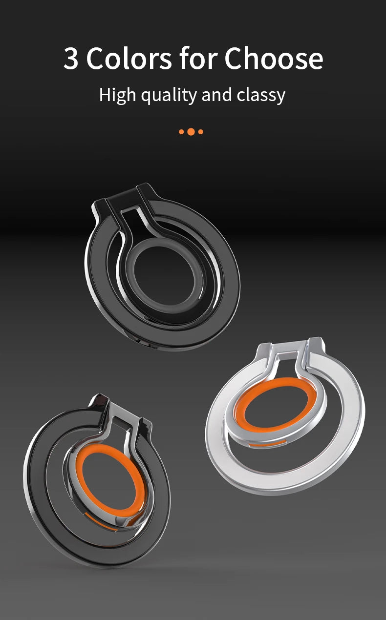 Magnetic Cell Phone Ring Holder Compatible with iPhone 12 13 14 15 Series MagSafe Removable Cell Phone Grip Kickstand