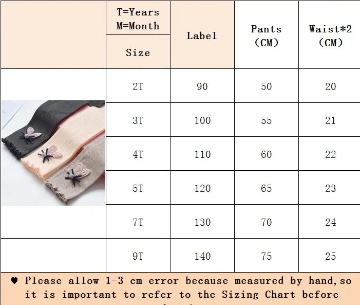 Kids Leggings Bunny Trim Slim-fit Leggings Girls Pants Kids Wears for Girls Leggings 2 To 7 Years Leggins for Kids Girl
