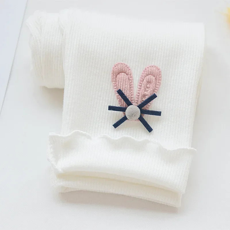 Kids Leggings Bunny Trim Slim-fit Leggings Girls Pants Kids Wears for Girls Leggings 2 To 7 Years Leggins for Kids Girl
