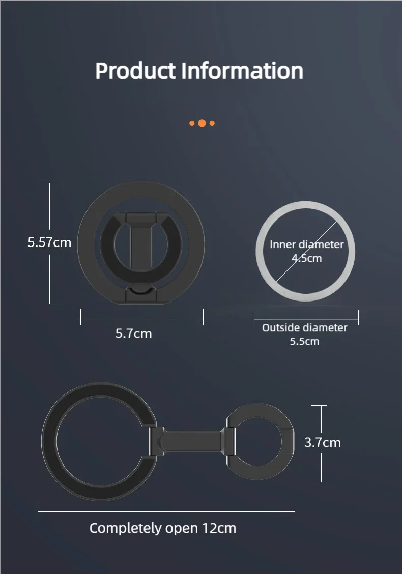 For MagSafe Double Sided Magnetic Phone Ring Holder Portable Folding Cellphones Stand Phone Accessories Support Bracket Grip Tok