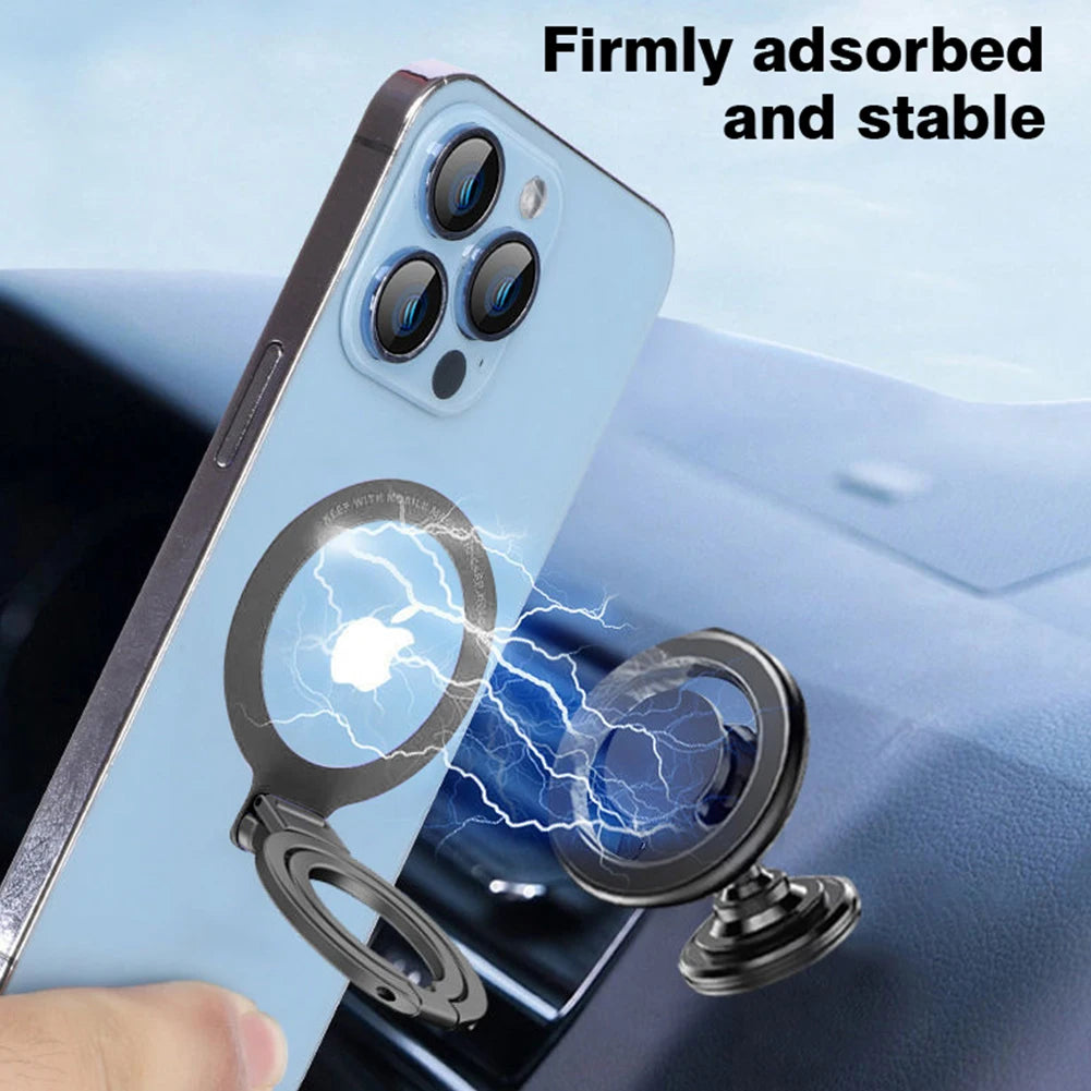 Magnetic Phone Ring Holder Phone Bracket Foldable Removable Cell Phone Grip Kickstand For iPhone 15 Samsung Xiaomi OPPO