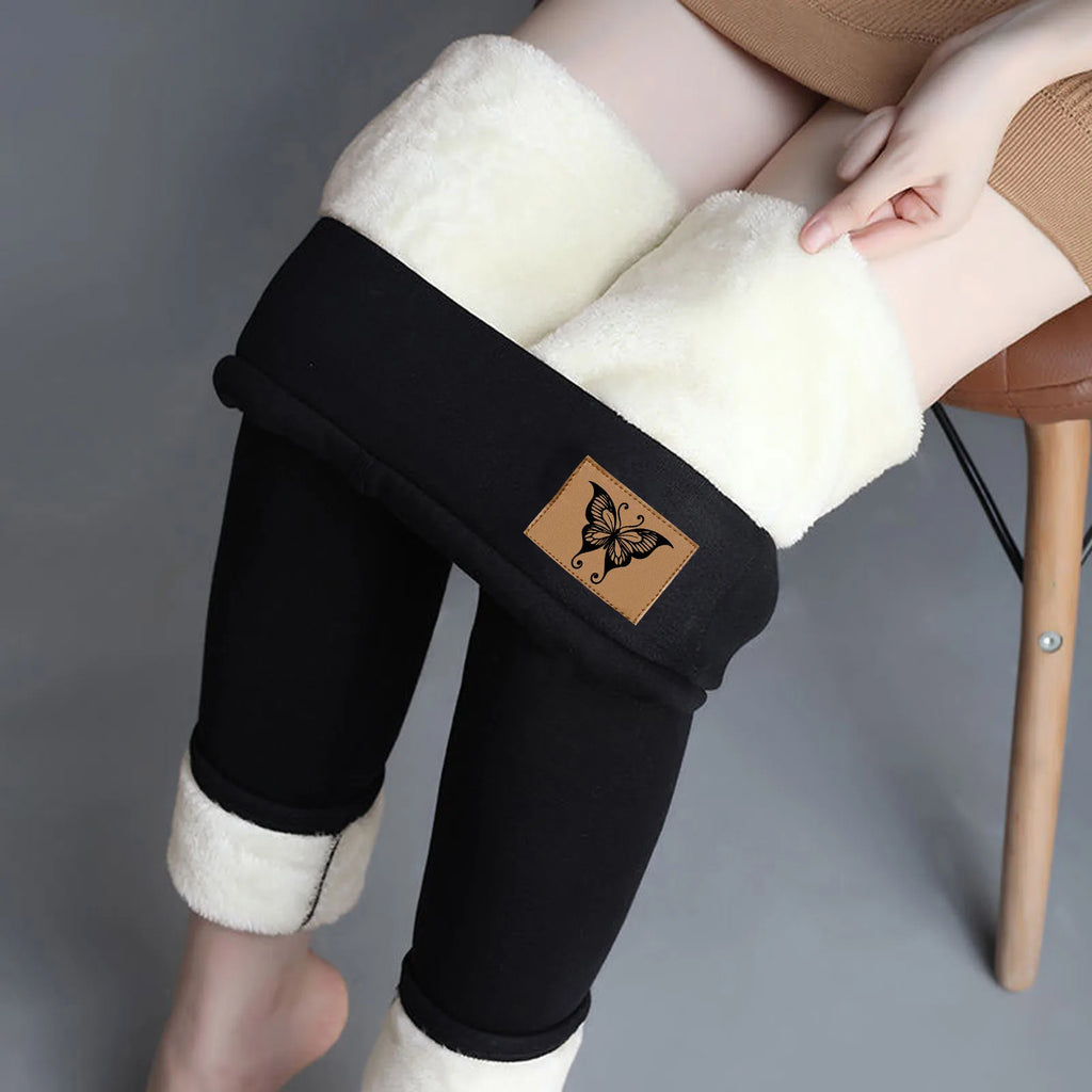 Women's Winter Fleece Leggings High Waist Velvet Keep Warm Tights Pants Solid Color Comfortable Stretchy Thermal Leggins S-3XL