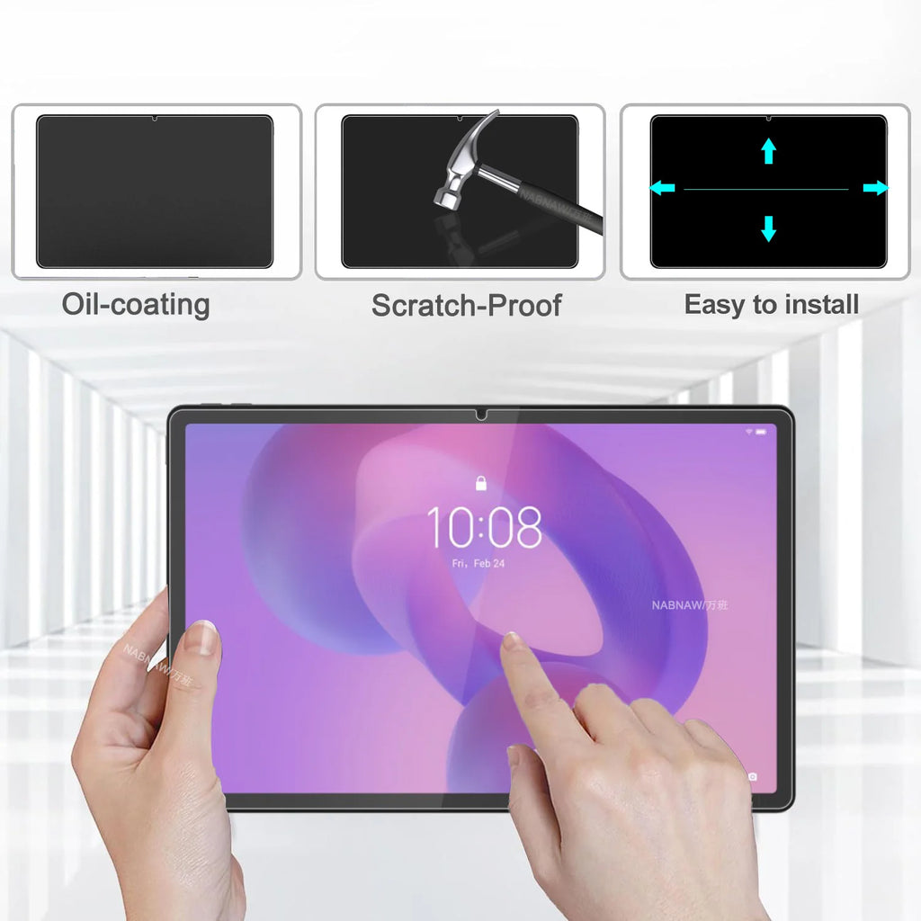 2 Pieces Hard Scratch Proof Film HD Tempered Glass Screen Protector For Lenovo Idea Tab Pro 12.7 2025 TB-373FU