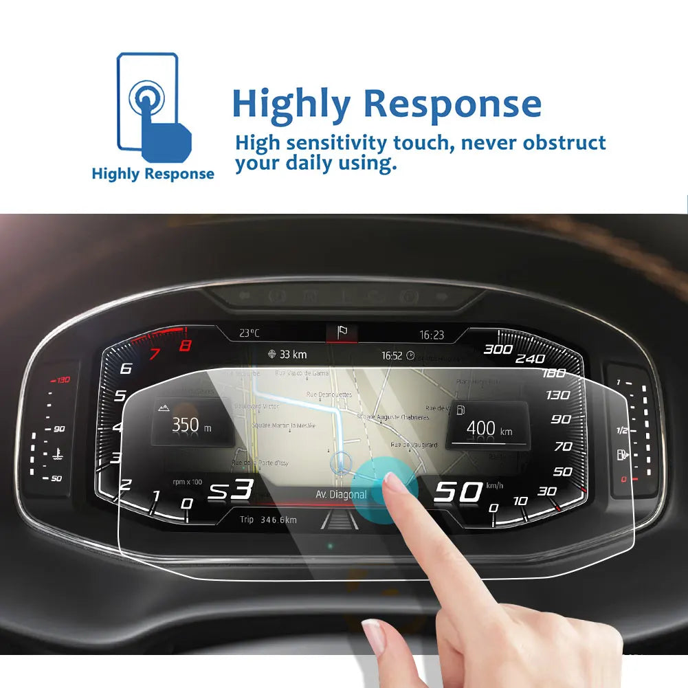 LFOTPP For CUPRA Ateca/Tarraco/Arona/Ibiza 10.25 Inch 2019 2020 Car LCD Instrument Display Tempered Glass Screen Protector Film