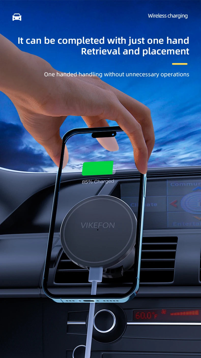 30W Magnetic Car Wireless Charger macsafe for iPhone 12 13 14 15 Pro Max Mini Air Vent Car Phone Holder Stand Fast Car Charging