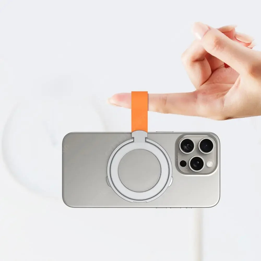 Magnetic Phone Grip Holder with Silicone Finger Loop Strap 360 Rotation Phone Ring Holder for iPhone 15 14 13 12 Pro/Max/Plus