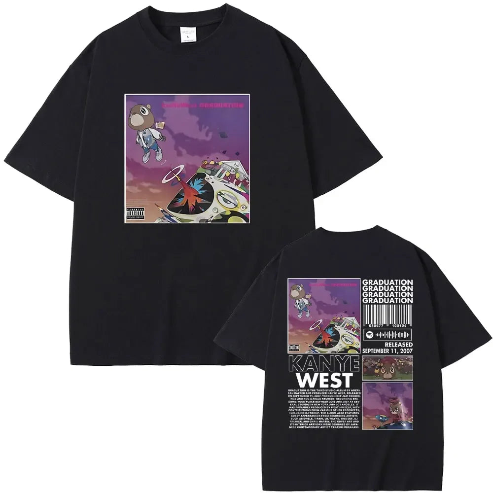 Best Famous Kanye West The College Dropout Graphics Tshirt Men Women's Hip Hop Rap Vintage T-shirts Male Casual T Shirt Tops