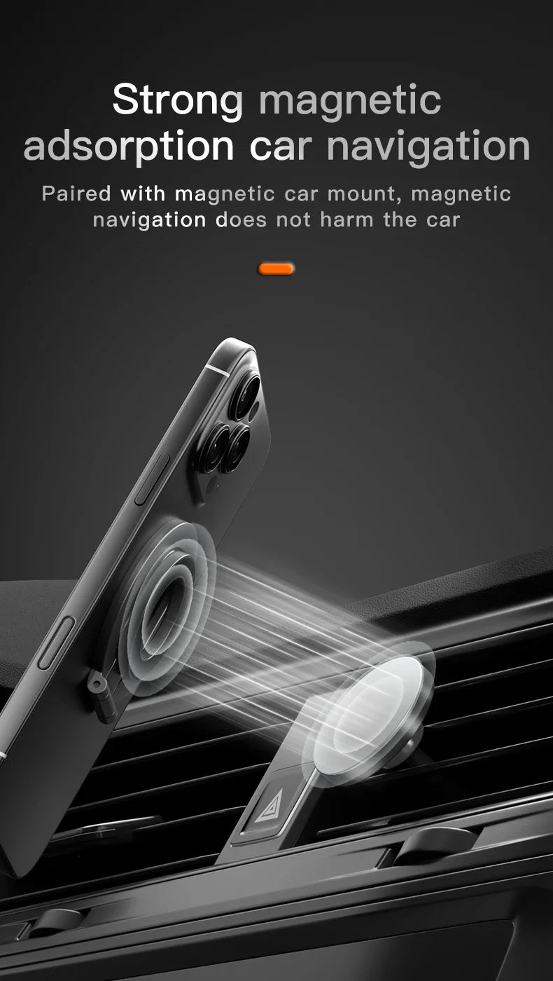 Double-Sided Holder Foldable 360° Rotating Stand with Strong Magnet & Finger Grip Suppor