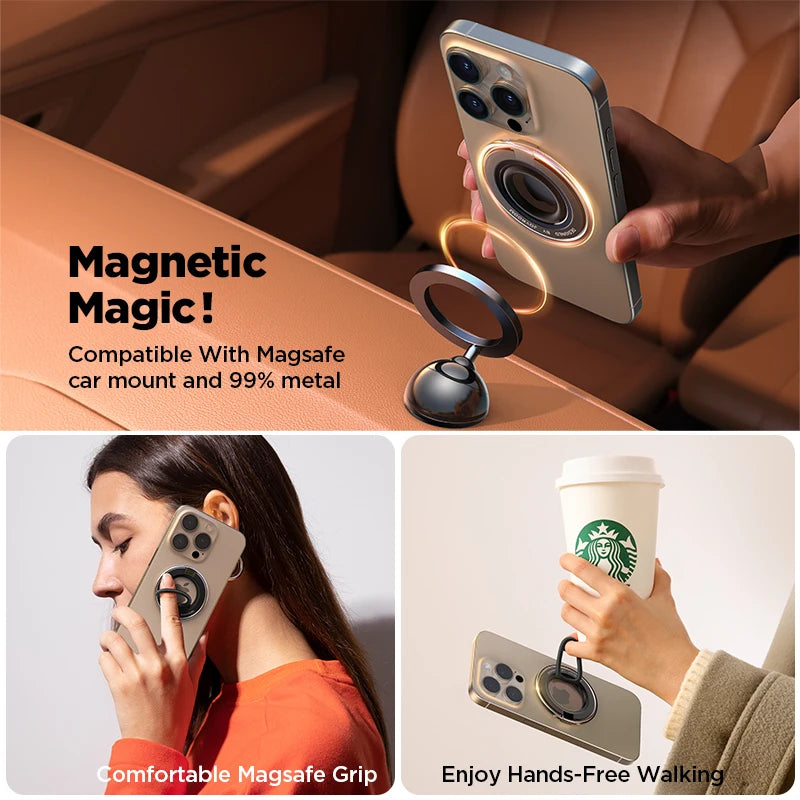 Joyroom Magnetic Phone Ring Holder for Magsafe Silicone Phone Grip Finger Ring Holder Stand for iPhone 15 14 13 12/Pro