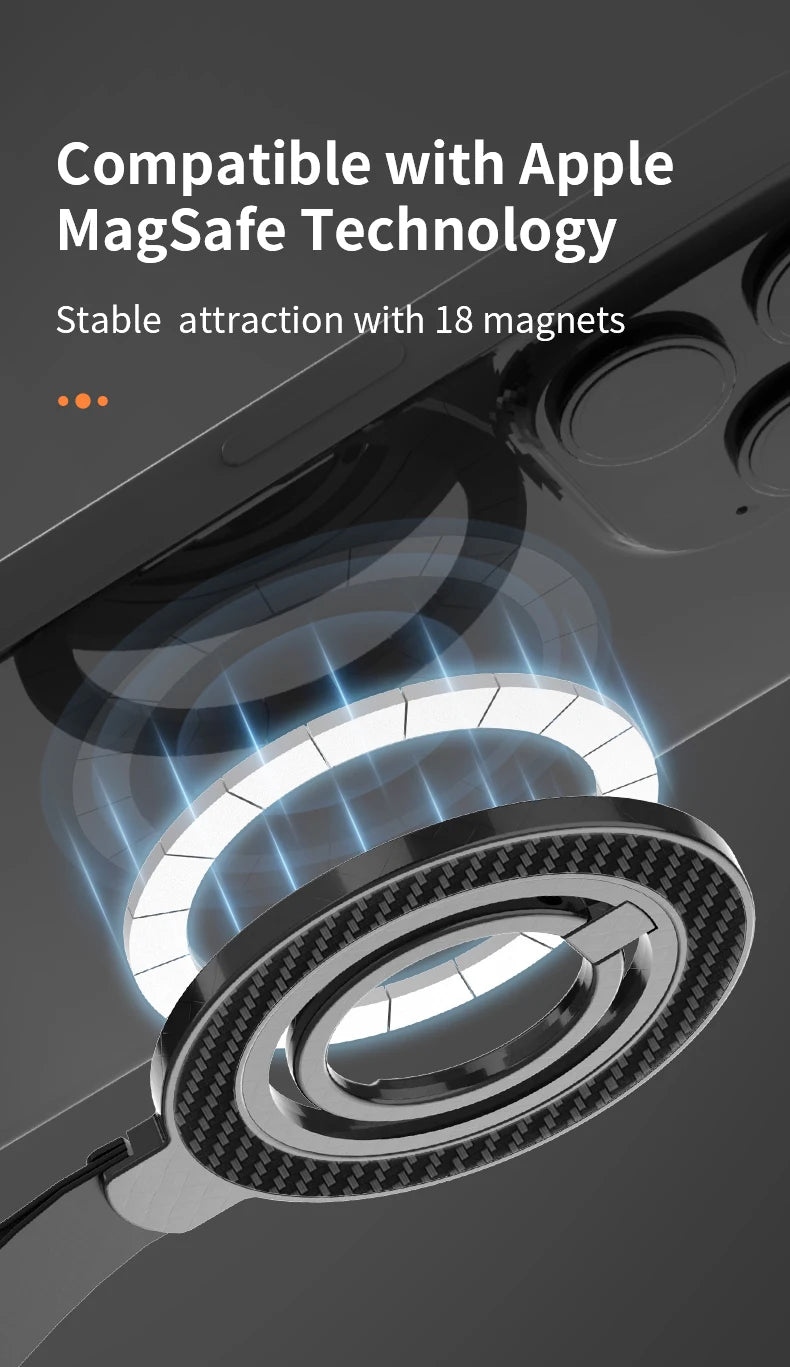 Magnetic KutumyQC Cell Phone Ring Holder Compatible with iPhone 12 13 14 15 Series MagSafe Removable Cell Phone Grip Kickstand