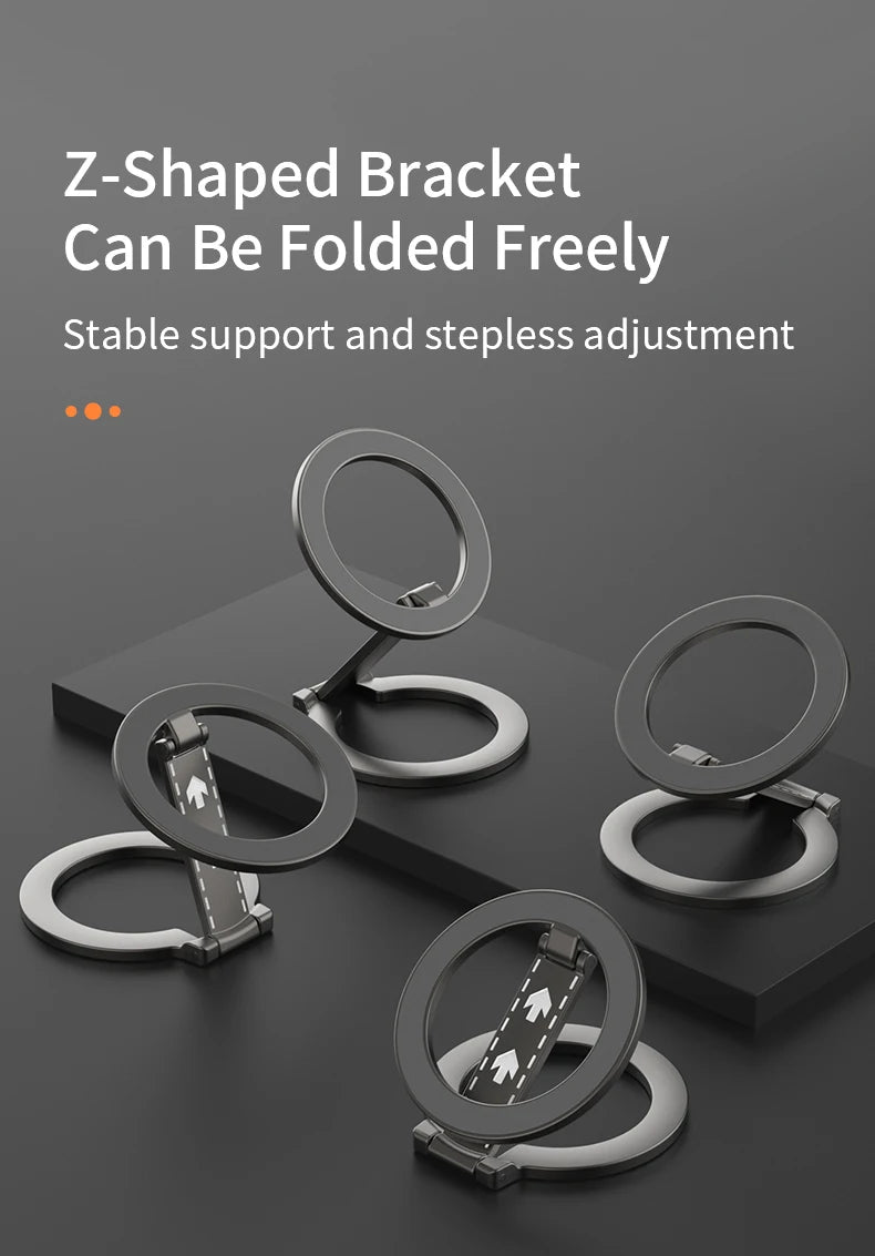 For Double-Sided Magnetic Phone Ring Holder for MagSafe Kickstand Magnet Grip for iPhone 16 15 14 For Huawei Xiaomi Stand Holder