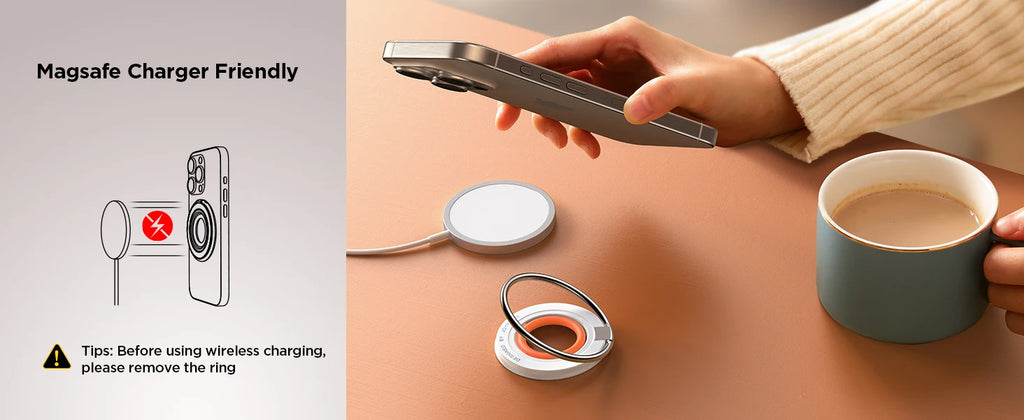 Joyroom Magnetic Phone Ring Holder for Magsafe Silicone Phone Grip Finger Ring Holder Stand for iPhone 15 14 13 12/Pro