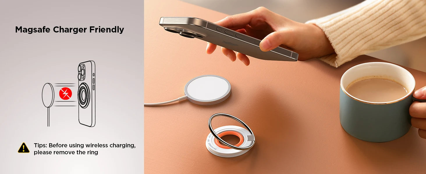 Joyroom Magnetic Phone Ring Holder for Magsafe Silicone Phone Grip Finger Ring Holder Stand for iPhone 15 14 13 12/Pro