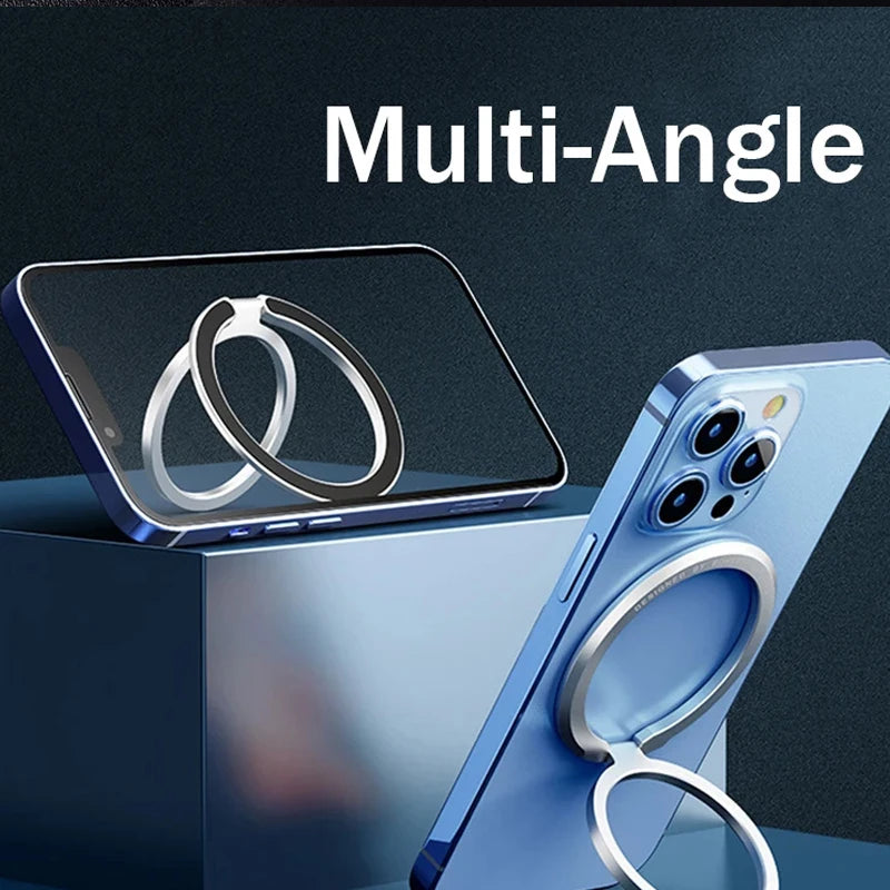 Ultra-thin Cell Phone Ring Holder Magnetic Ring Rotatable Foldable Kickstand Magnet Grip Desktop Stand for MagSafe IPhone 15 13