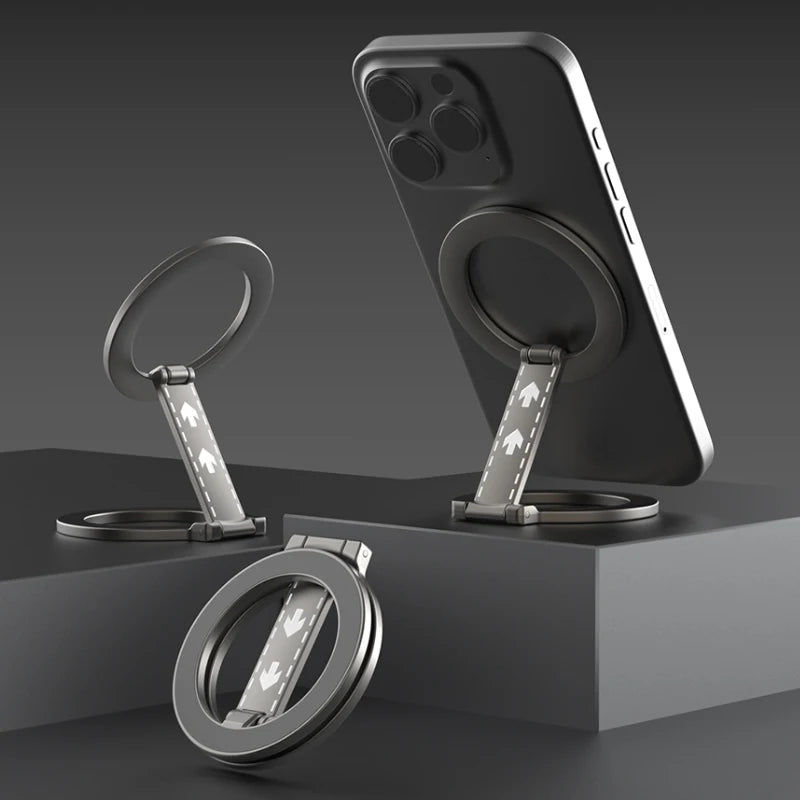 2025 Double Sided MagSafe Phone Stand Magnetic Phone Ring Holder Kickstand Magnet Grip for iPhone 15 16 Android Gym Car Holder