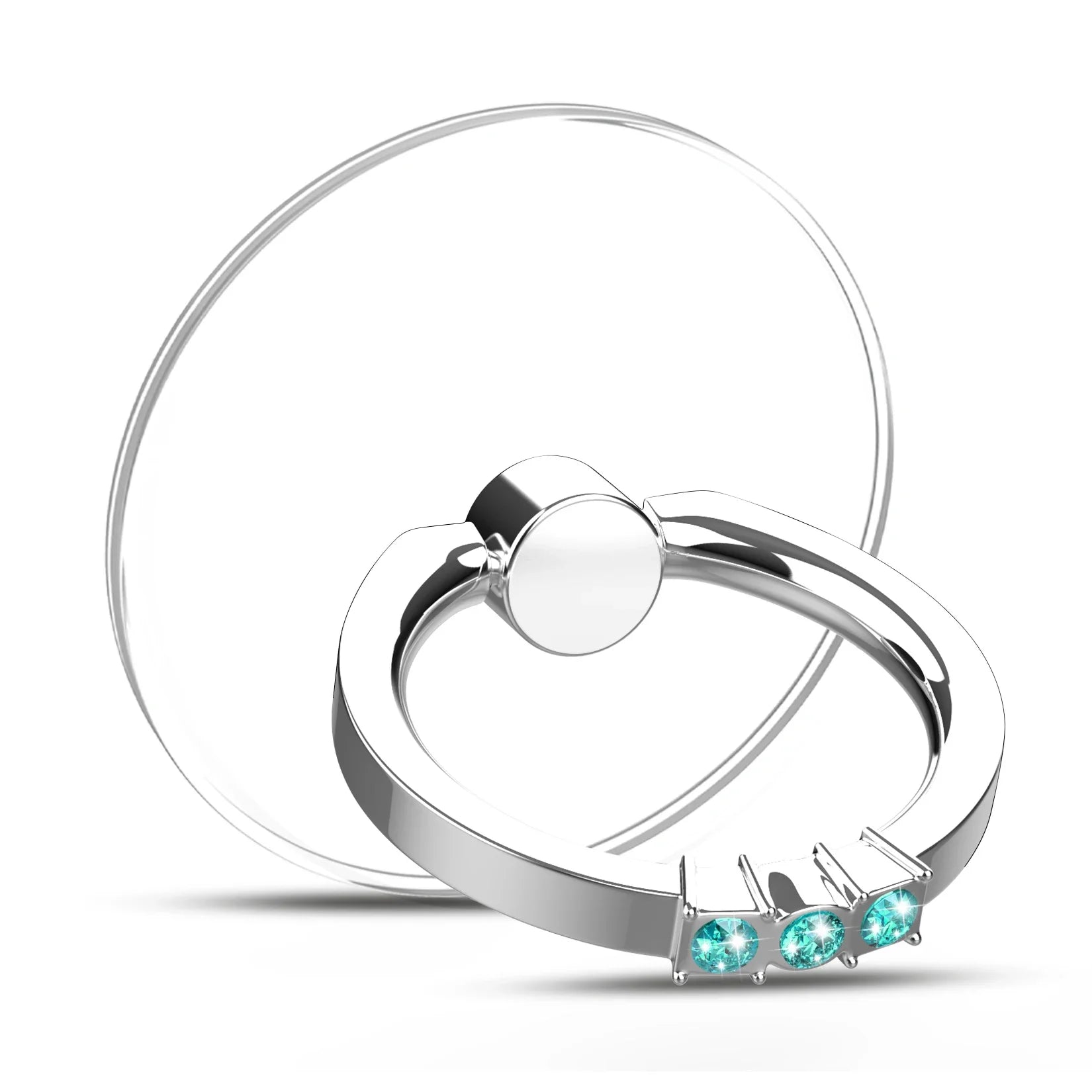 Cell Phone Ring Holder Stand Diamond Transparent Finger Grip Clear 360° Degree Rotation Kickstand Compatible iPhones