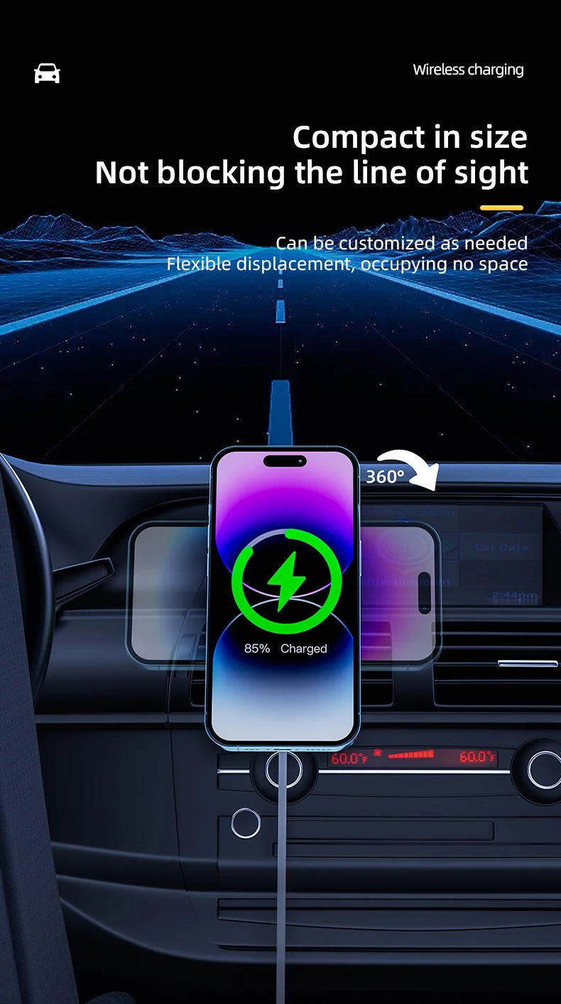 30W Magnetic Car Wireless Charger macsafe for iPhone 12 13 14 15 Pro Max Mini Air Vent Car Phone Holder Stand Fast Car Charging