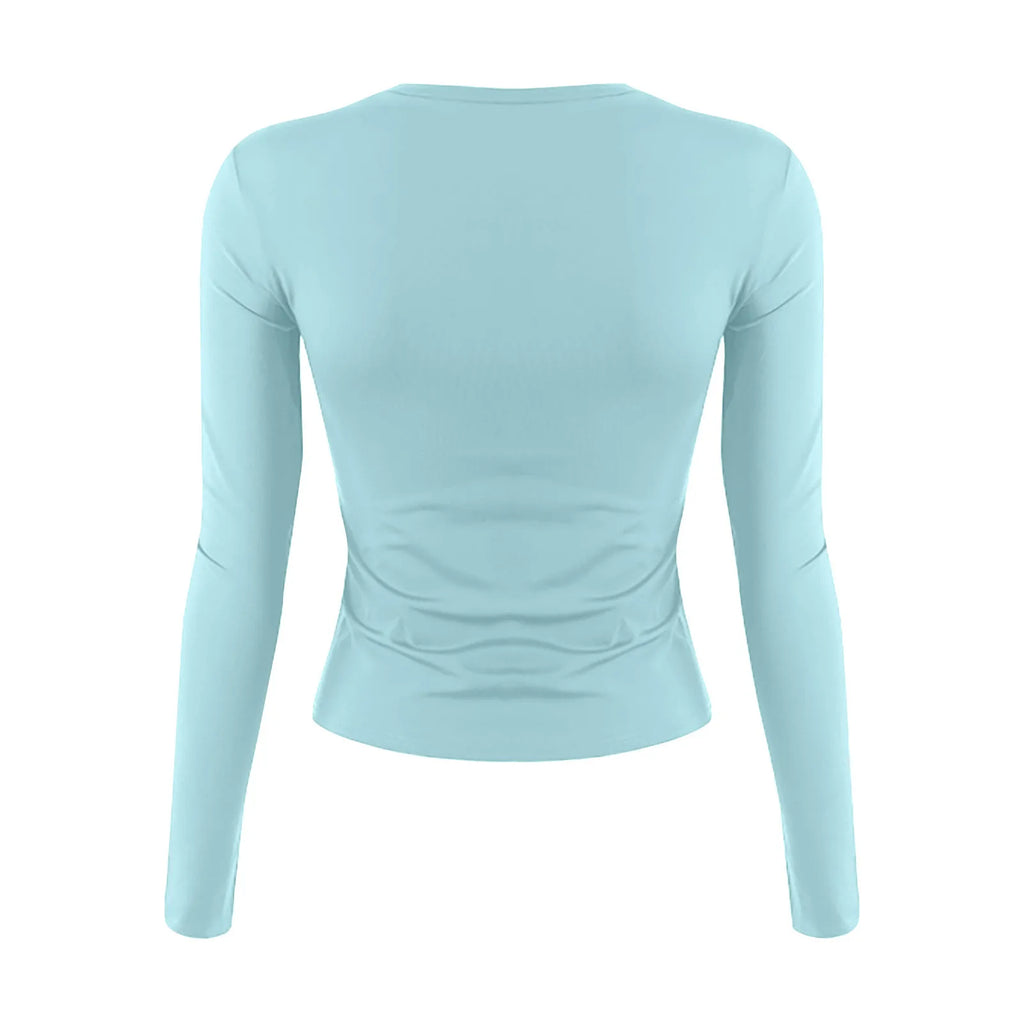 Cotton O Neck Long Sleeve Shirt Women Sexy Cropped Tops 2025 Autumn Black Casual Skinny Slim Basic Woman T Shirts White Clothing