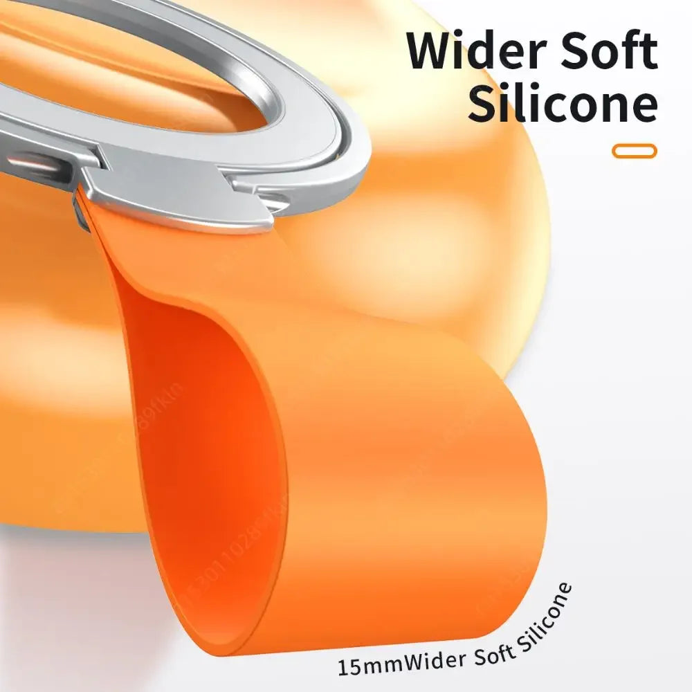Magnetic Phone Grip Holder with Silicone Finger Loop Strap 360 Rotation Phone Ring Holder for iPhone 15 14 13 12 Pro/Max/Plus
